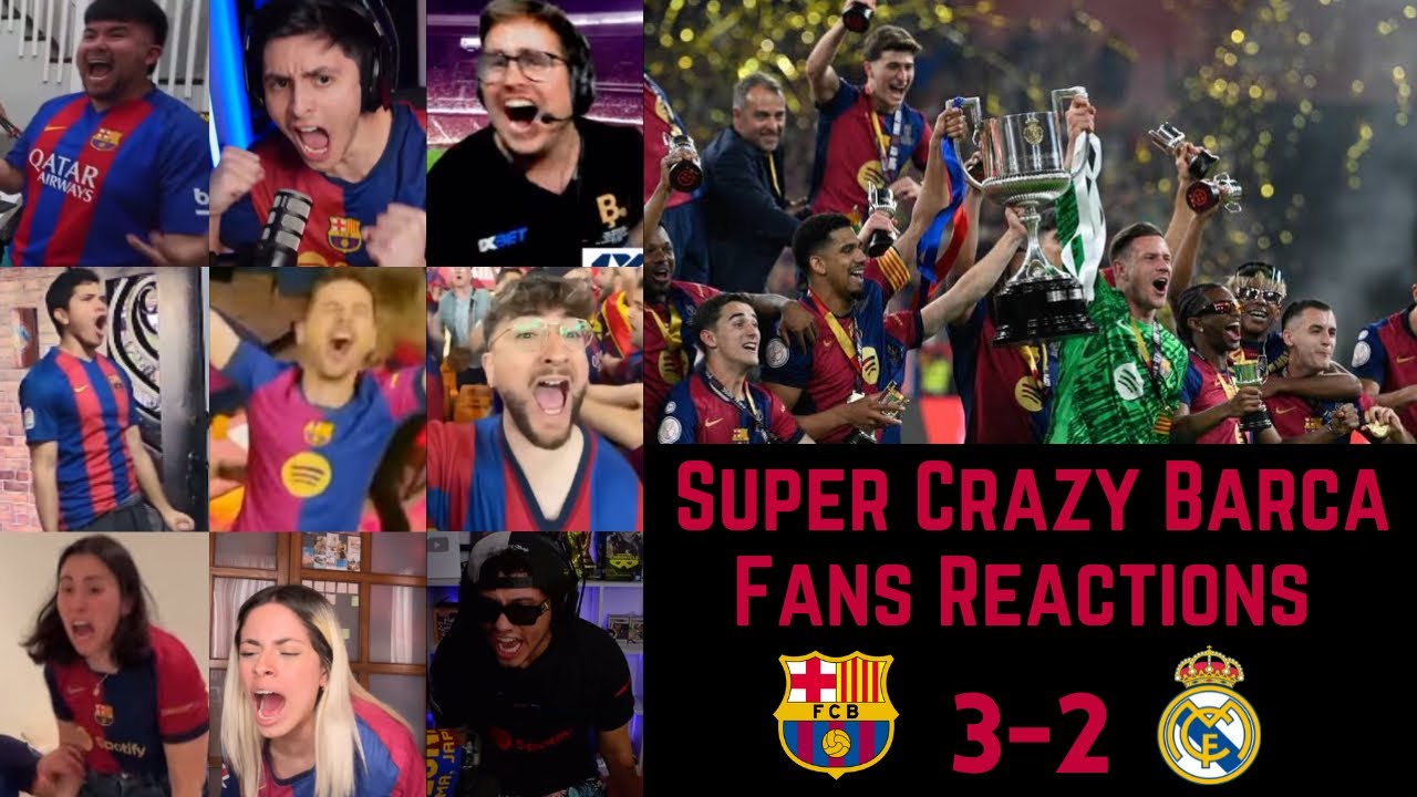 Super Crazy Barca Fans Reactions to BARCELONA 3-2 REAL MADRID | Copa Del Rey Final 2025