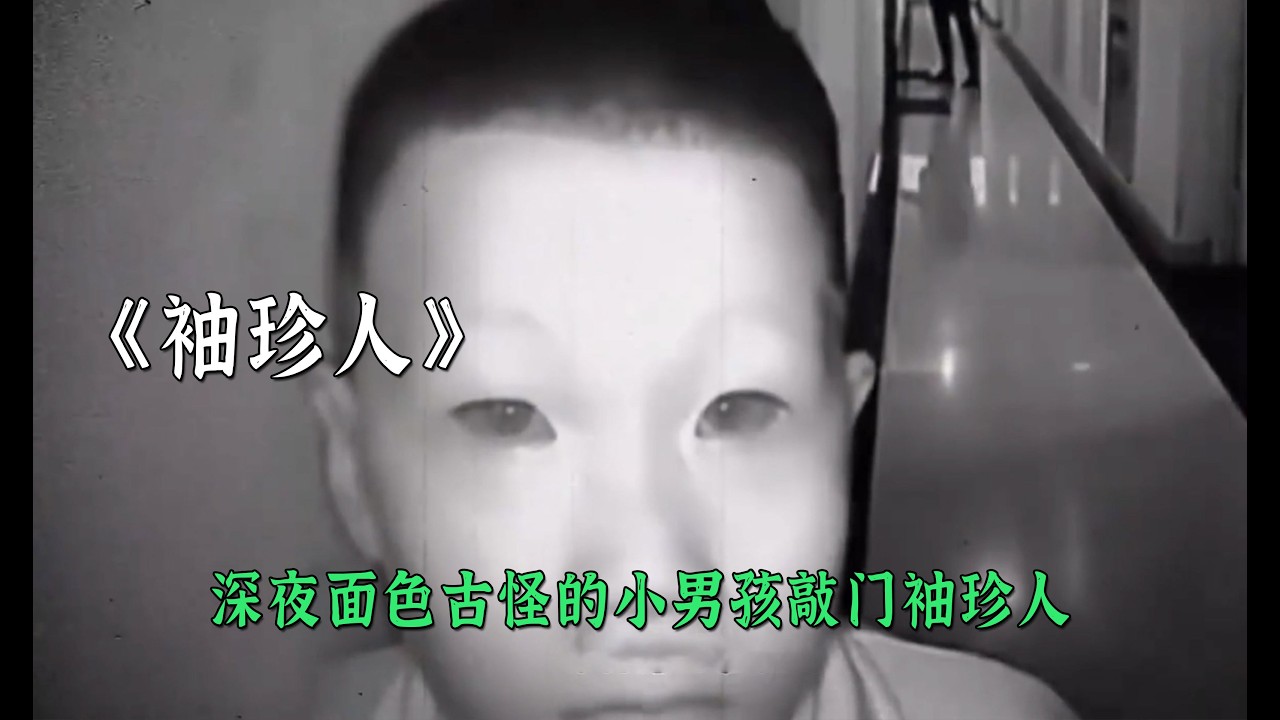 深夜面色古怪的小男孩敲門袖珍人