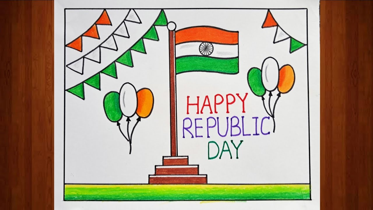 Republic Day Drawing easy steps | how to draw 26 January drawing easy step by step
