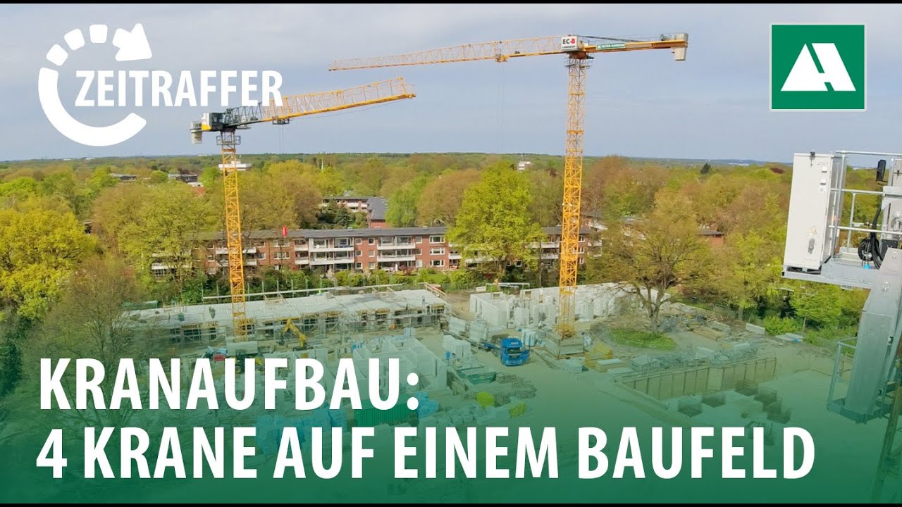 Kranaufbau: Liebherr Kran 172 EC-B in Hamburg - Aufbau im Zeitraffer
