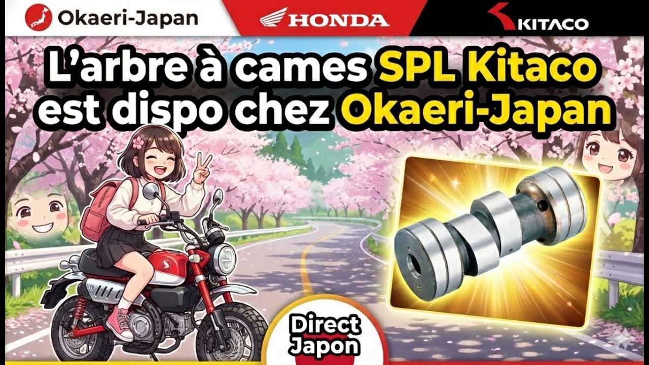 Presentation de l'arbre a cames racing Kitaco SPL pour mini4temps Honda 6V
