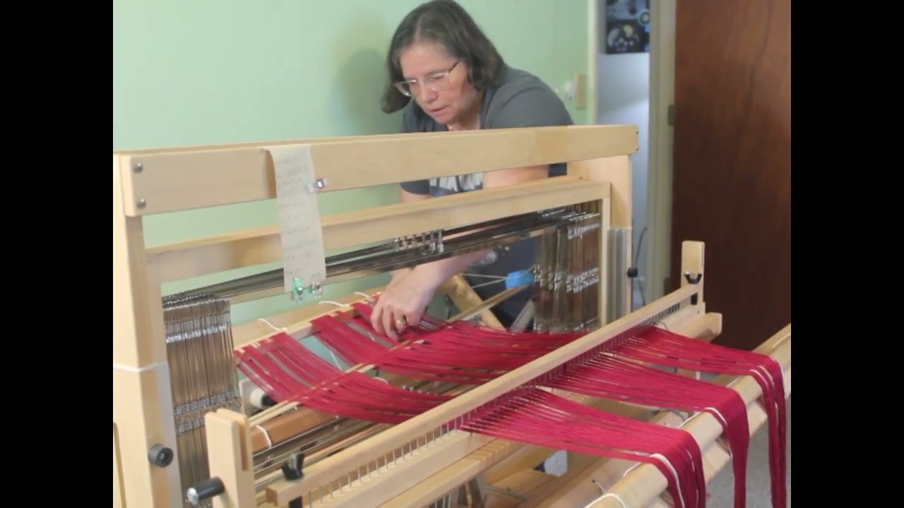 Winding a warp on my Schacht Mighty Wolf loom