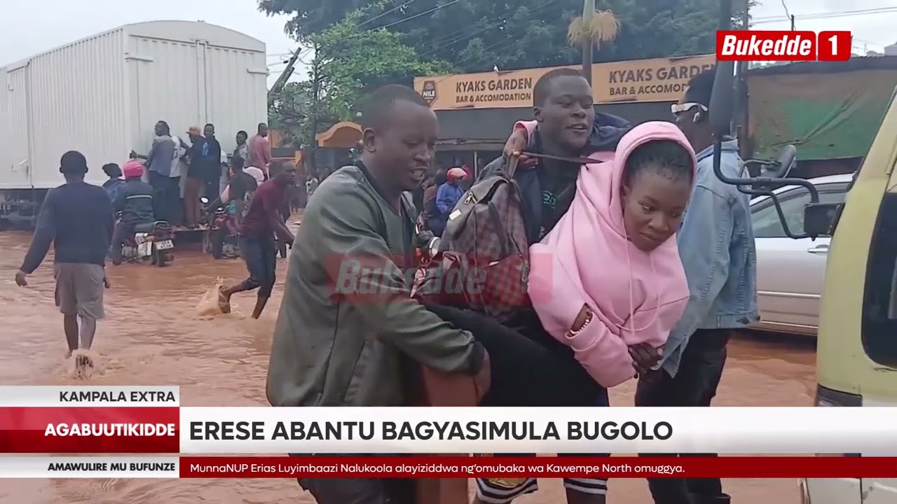 Agabuuti Enkuba etonnye mu Kampala n'emiriraano erese Abantu bagyasimula bugolo abantu 5 bafudde