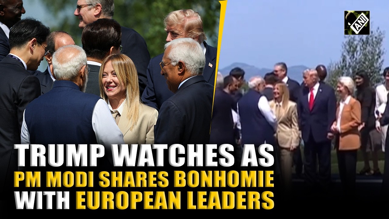 As President Trump watched on, PM Modi&rsquo;s bonhomie with European Leaders seen before G7 Group photo
