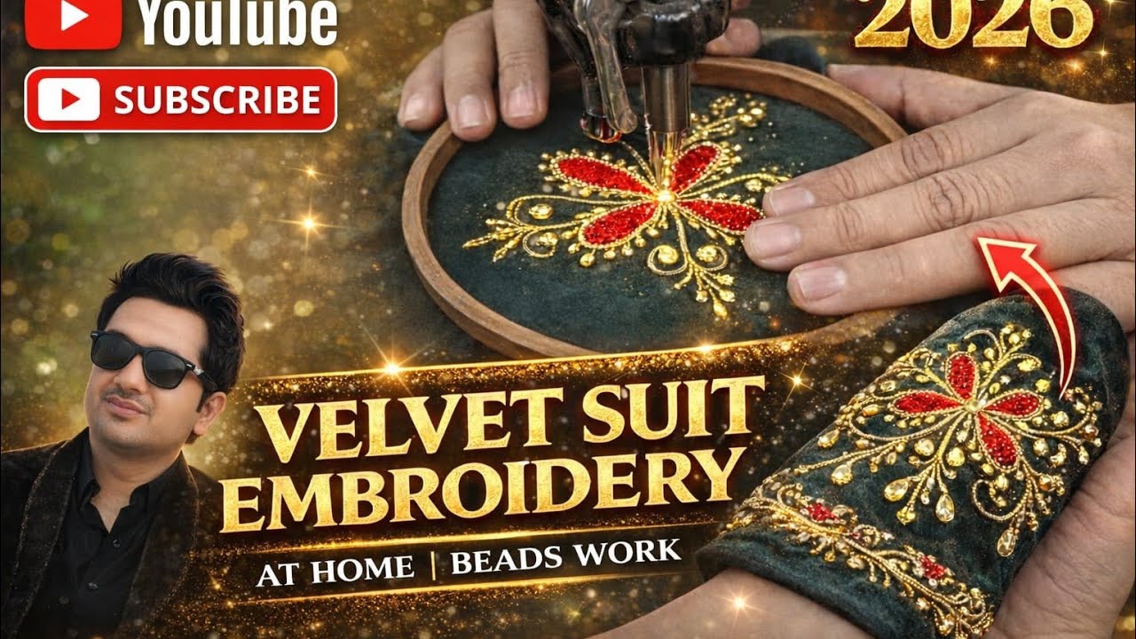 Most viral velvet outfit & sleeve Embroidery 