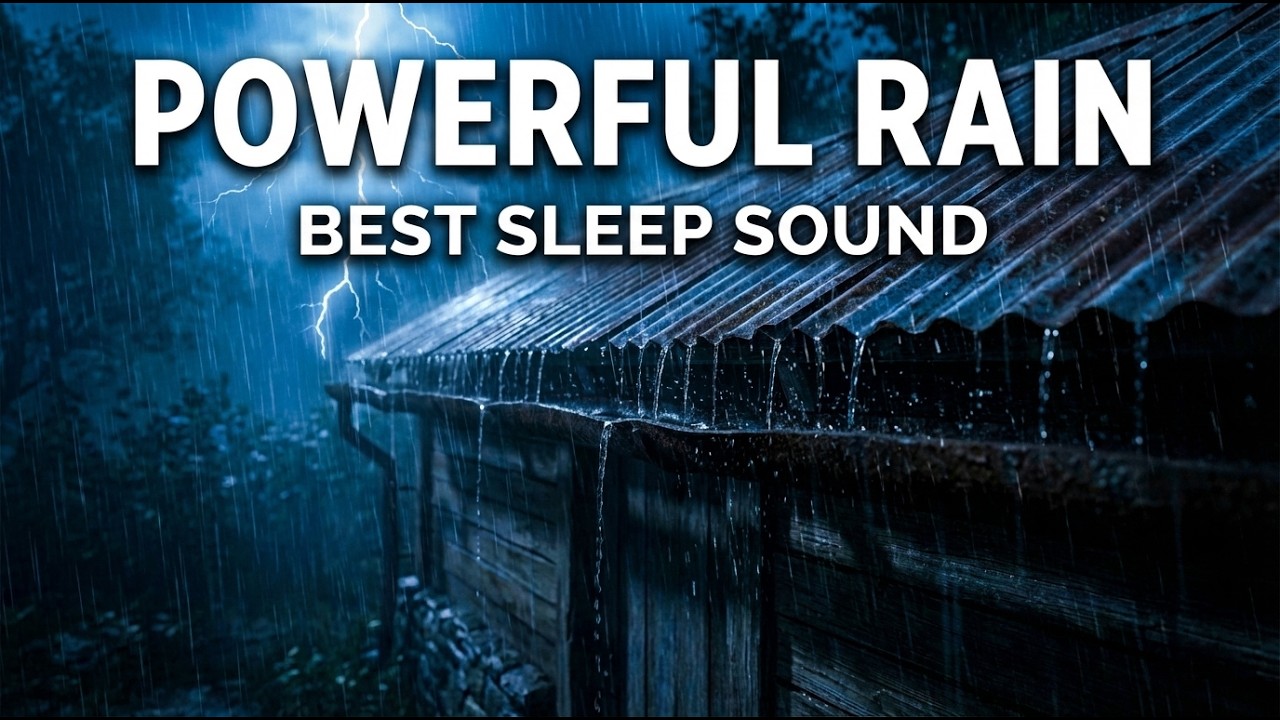 Instant Sleep with Heavy Rain Sounds 🌧️ Relaxing Rain on Metal Roof