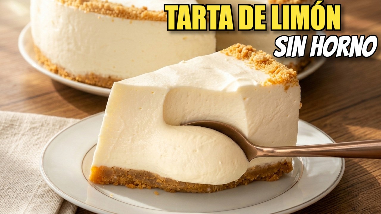 LA TARTA DE LIMÓN SIN HORNO más FÁCIL y CREMOSA (queda PERFECTA)