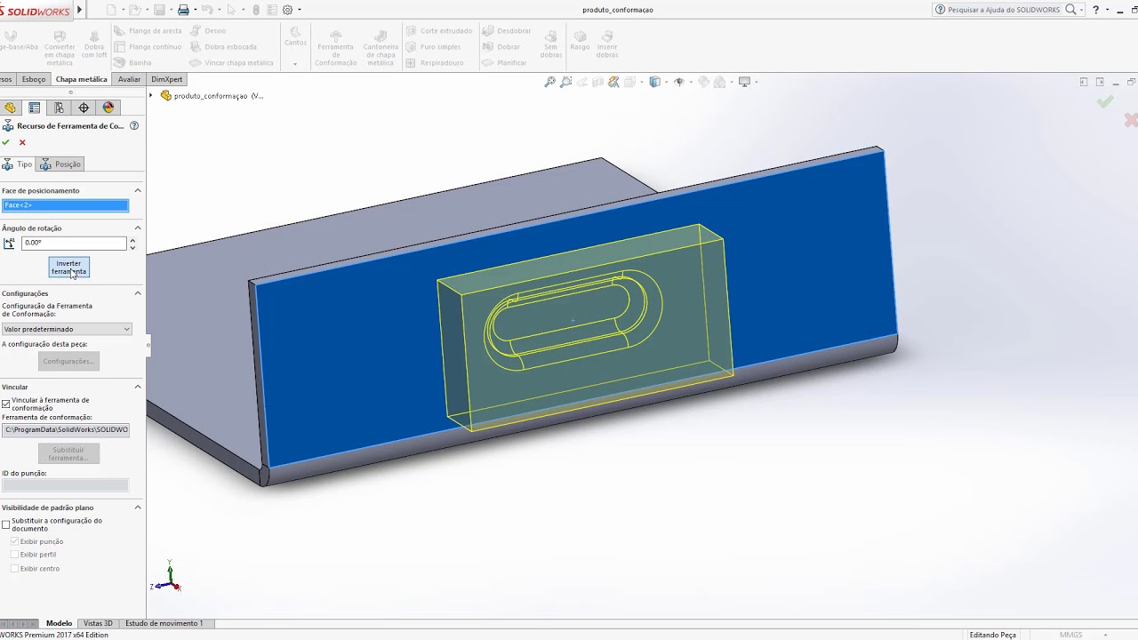 Ferramenta de Conformação - Chapa Metálica Solidworks