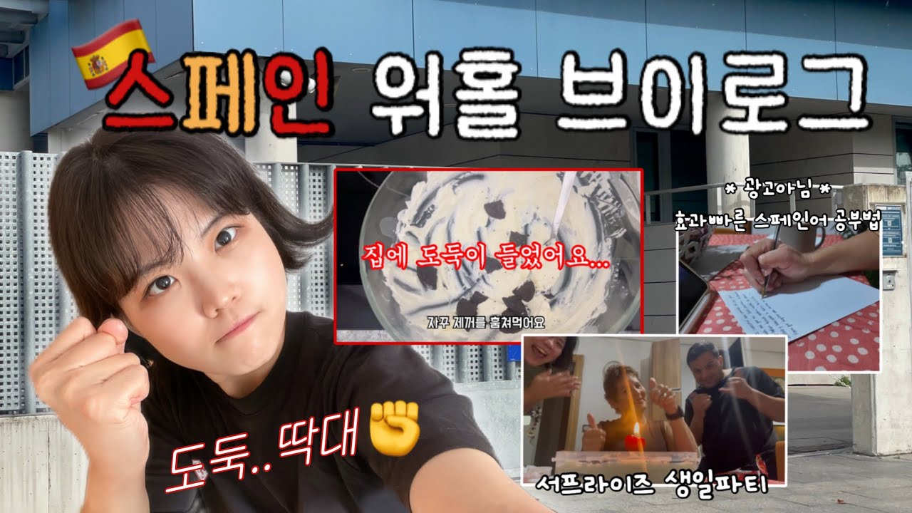 집에 도둑이 들었다🤯 n번째 구직 면접... 면접관에게 칭찬받은 스페인어 공부법(광고X), 서프라이즈 생일파티ㅣ스페인 워킹홀리데이 EP.8