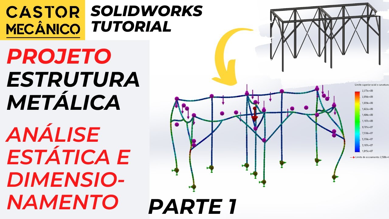 Estrutura Metálica Sustentação de Silo | PROJETO - parte 1 | SolidWorks Tutorial