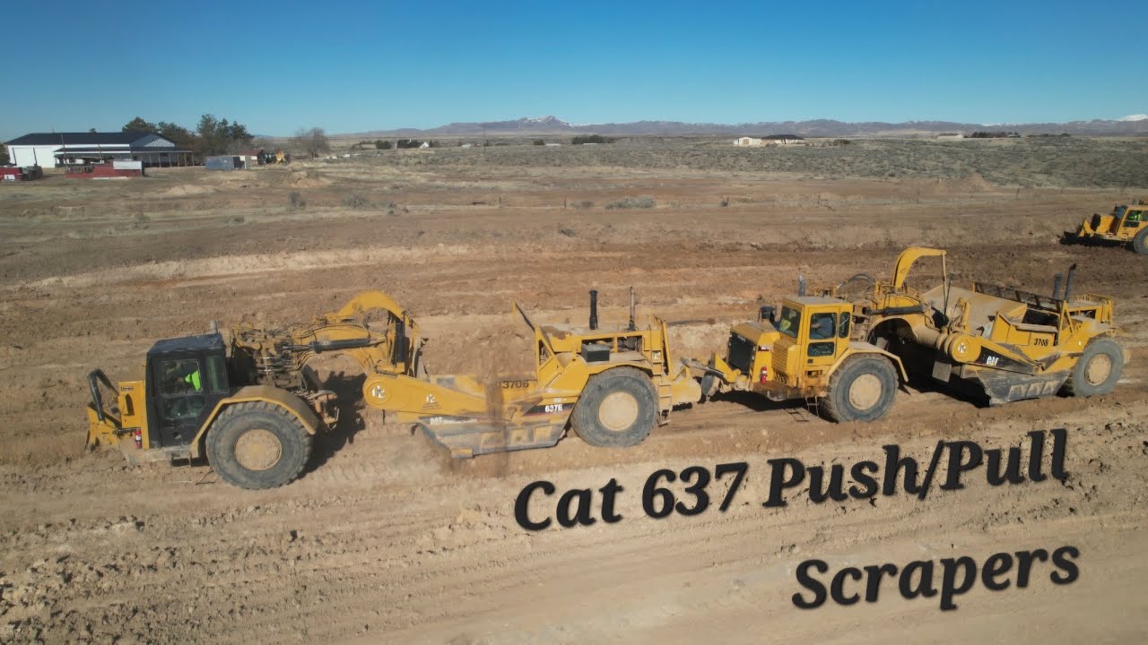 Cat 637 Scrapers at work