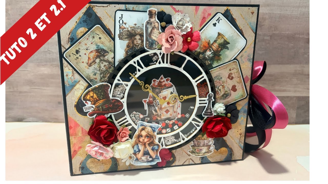 Tuto 2 et 2.1 Créer un album scrapbooking Alice au Pays des Merveilles 🐇| Tuto pas à pas. Débutant!!