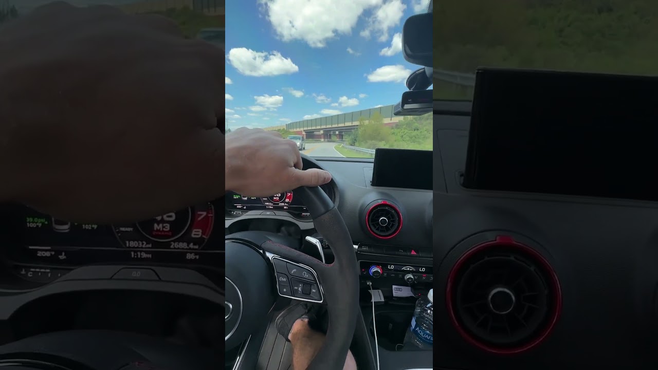 Audi RS3 with AWE Track Exhaust Under a Bridge #audi #rs3 #turbo #5cylinder #awe #exhaust #loud #pop