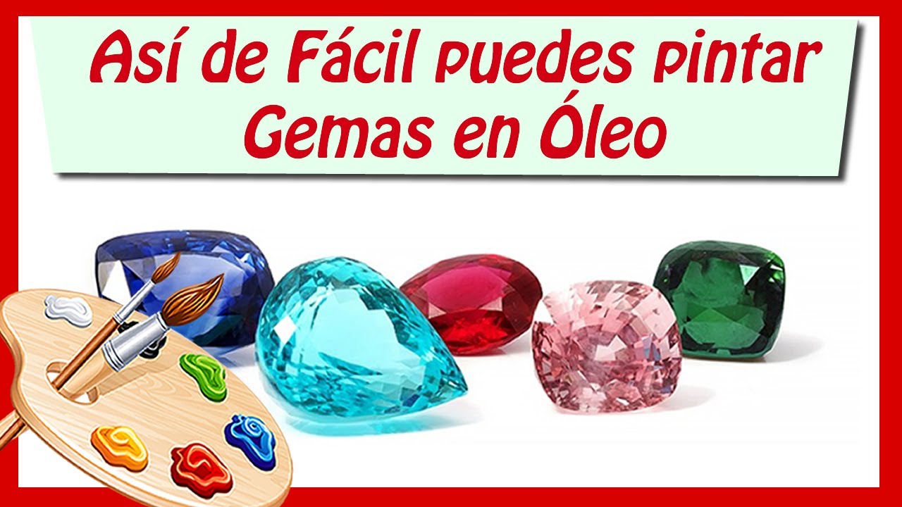 Cómo pintar FÁCIL PIEDRAS PRECIOSAS(💍Gemas💍) en ÓLEO