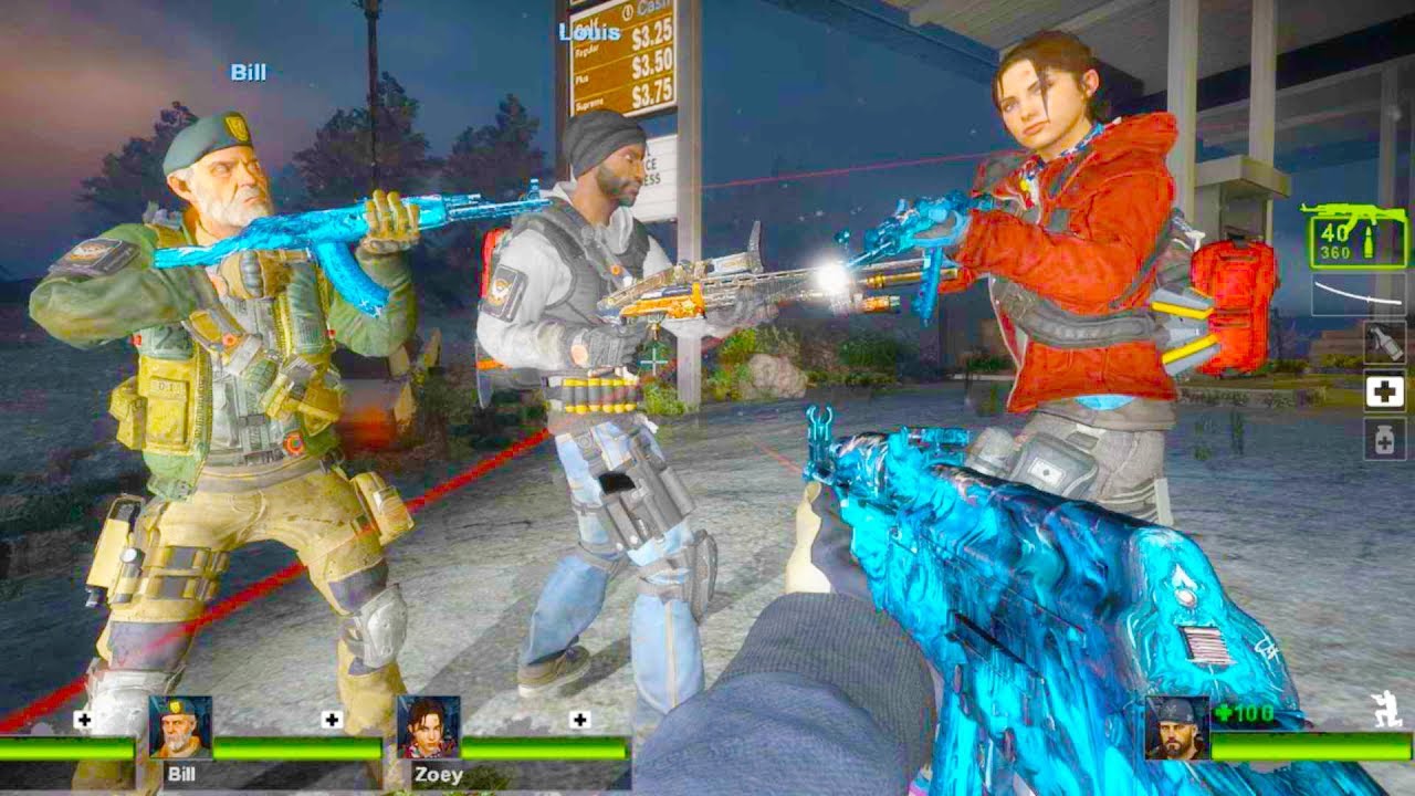 Left 4 Dead 2 - Pit Stop Winter Remix Custom Campaign Gameplay Walkthrough