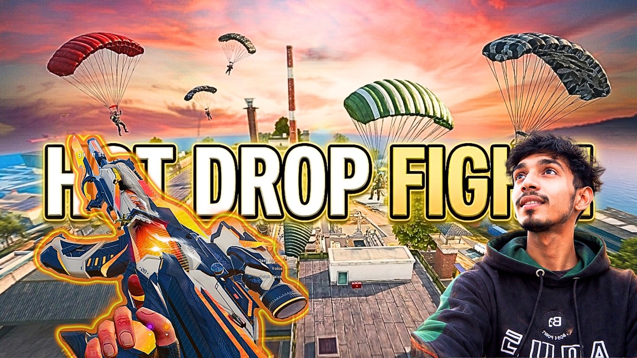 INSANE HOT DROP FIGHT in Blood Strike 🔥 Multiple Enemies Landing | Intense Rooftop Battle