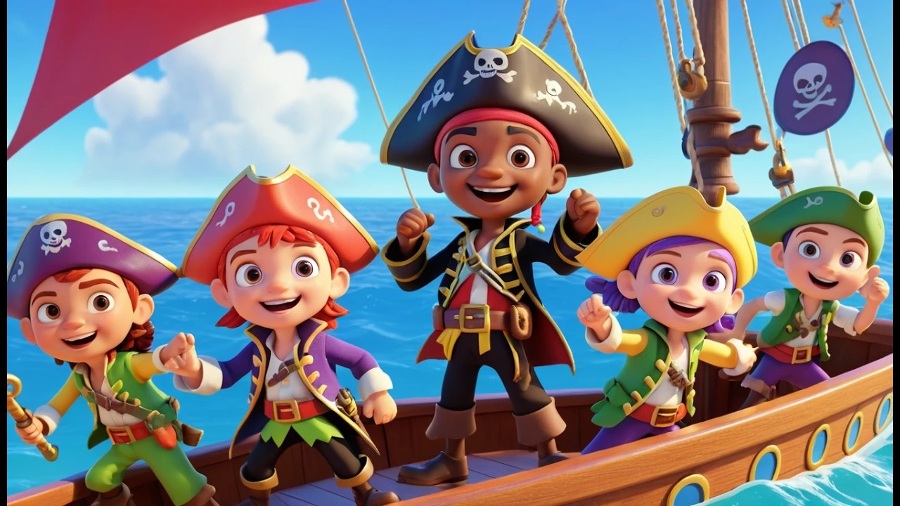 Five Little Toy Pirates Sail Sail Sail | Fun Pirate Songs & Adventure Rhymes