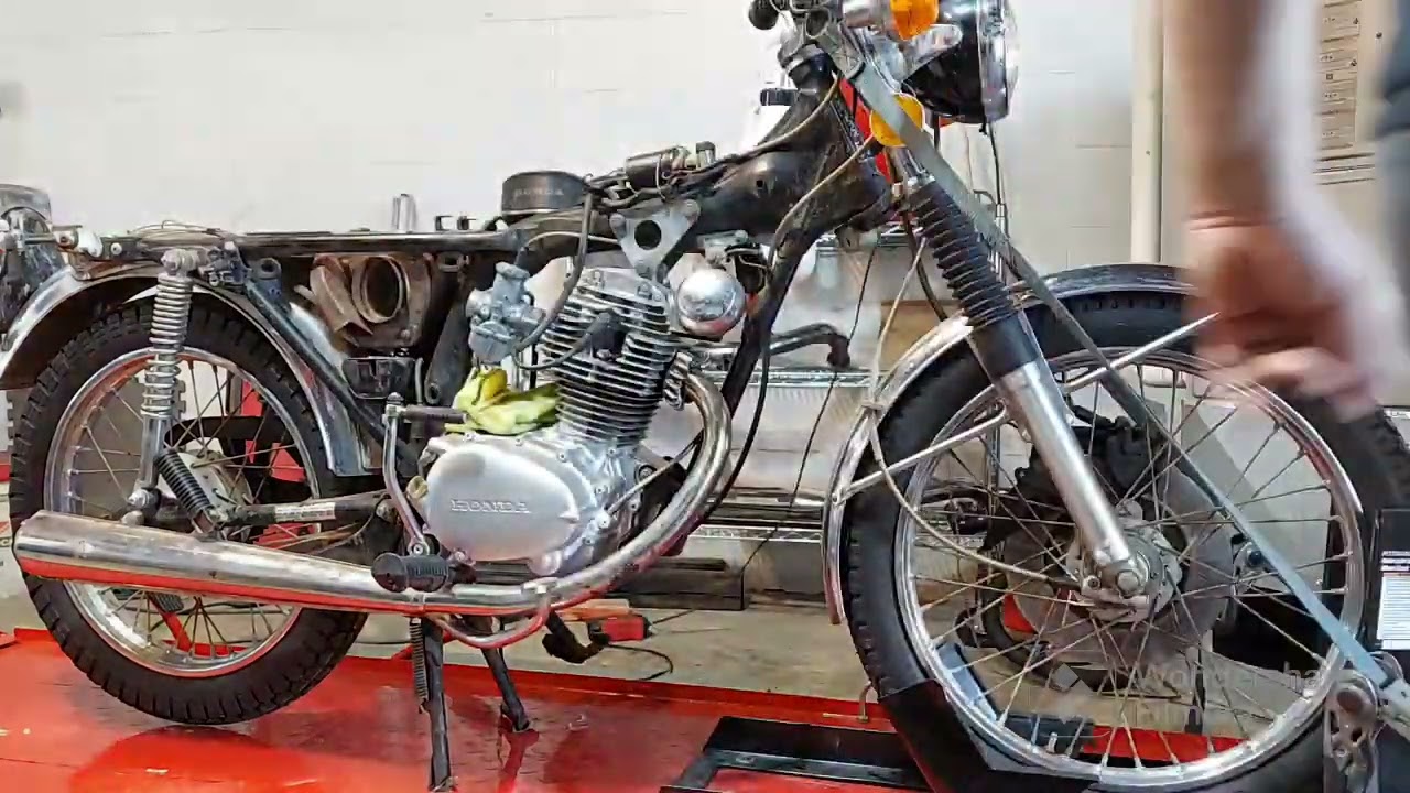 1975 Honda CB125S first start after topened rebuild