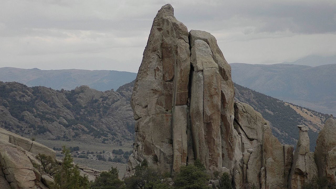 Climbing Skyline (5.8) on Morning Glory Spire in City of Rocks, ID