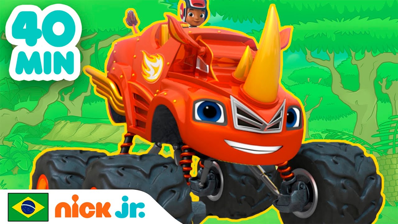 Blaze e le Mega Macchine | 40 MINUTI degli animali PIÙ CARINI! | Nick Jr. em Português