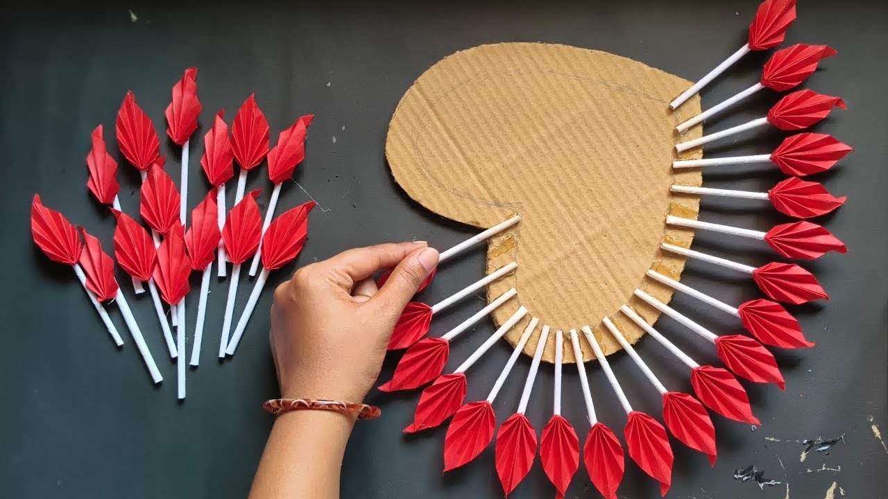 2 Beautiful Flower Wall Hanging / Paper Craft For Home Decoration /Easy flower making with paper DIY