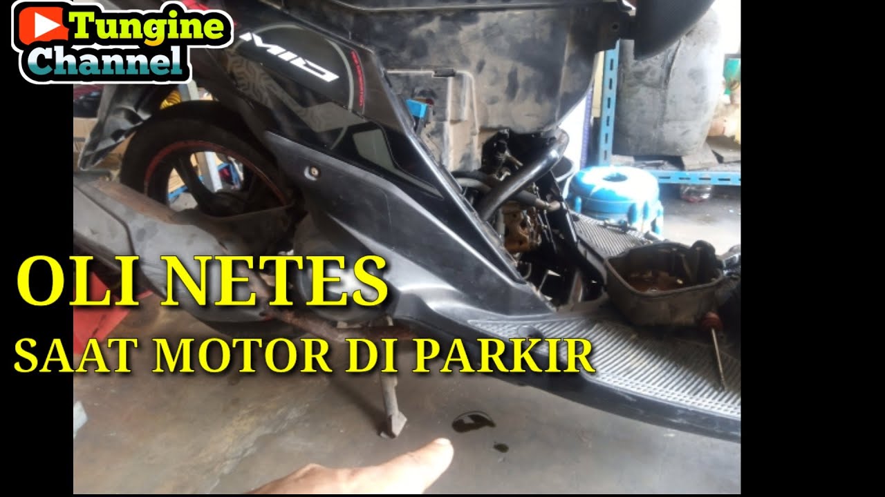 MIO M3, saat di parkir keluar oli / oli netes.