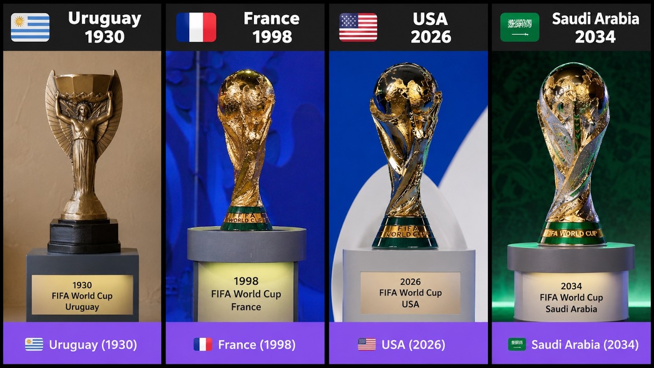 FIFA World Cup TROPHY EVOLUTION 1930&ndash;2034 🏆 fifa world cup 2026