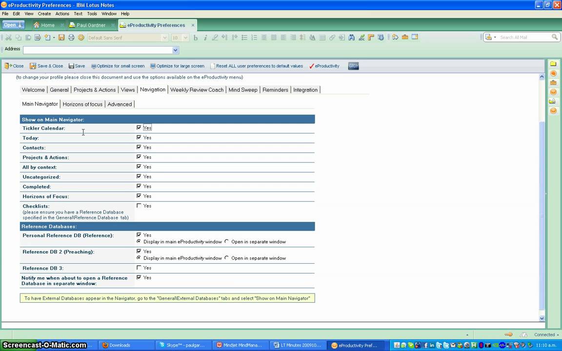 eProductivity reference tutorial