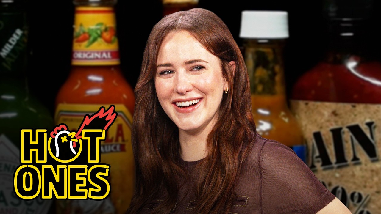 Rachel Brosnahan Flies Through The Air While Eating Spicy Wings | Hot Ones
