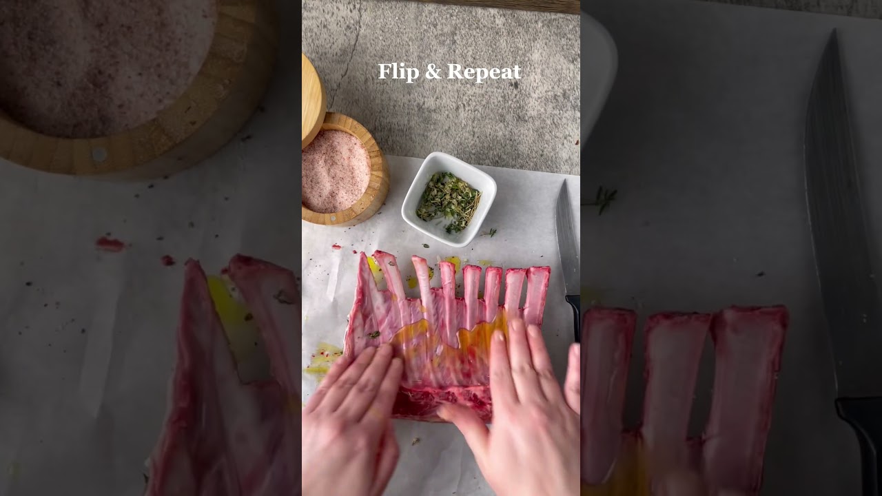 This succulent and crazy delicious Air Fryer Rack of Lamb is a game changer! #rackoflamb #airfryer