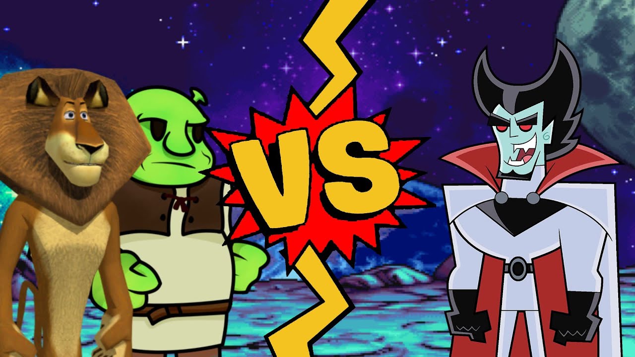 M.U.G.E.N Battles | Shrek/Alex the Lion vs Vlad Plasmius