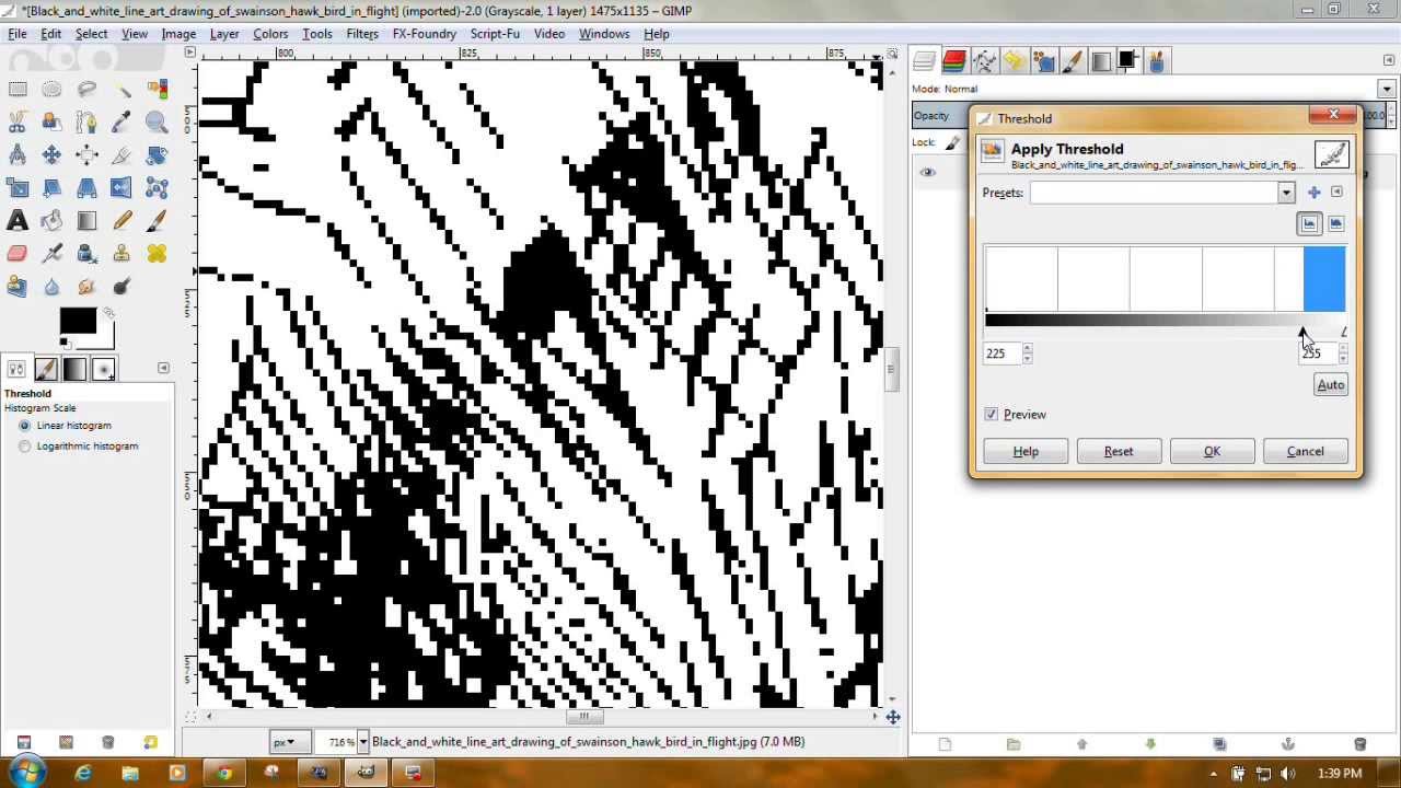 GIMP - Clean Up An Ink Drawing Scan
