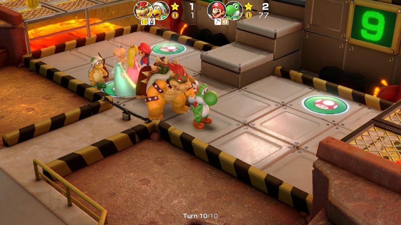 Super Mario Party Partner Party #88 Gold Rush Mine Mario & Yoshi vs Bowser & Hammer Bro