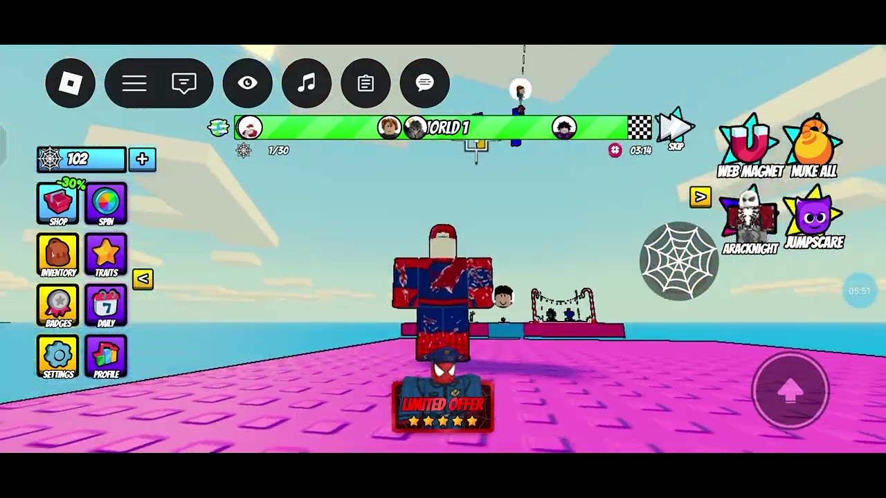 Playing obby but... but we have Spider Mans power 
