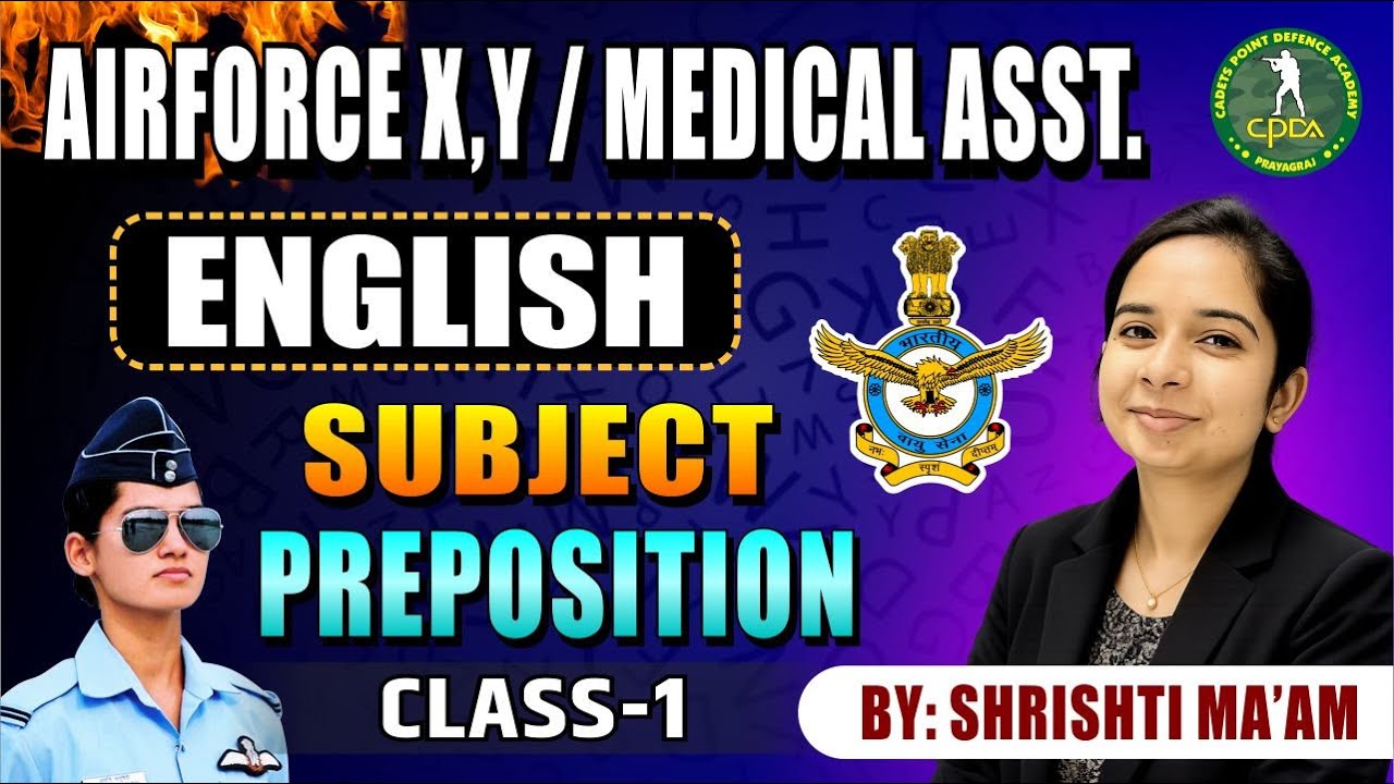 English | Preposition Practice | Class 1 | Airforce, Navy, ICG, Medical Assistant |Shrishti Mam LIVE