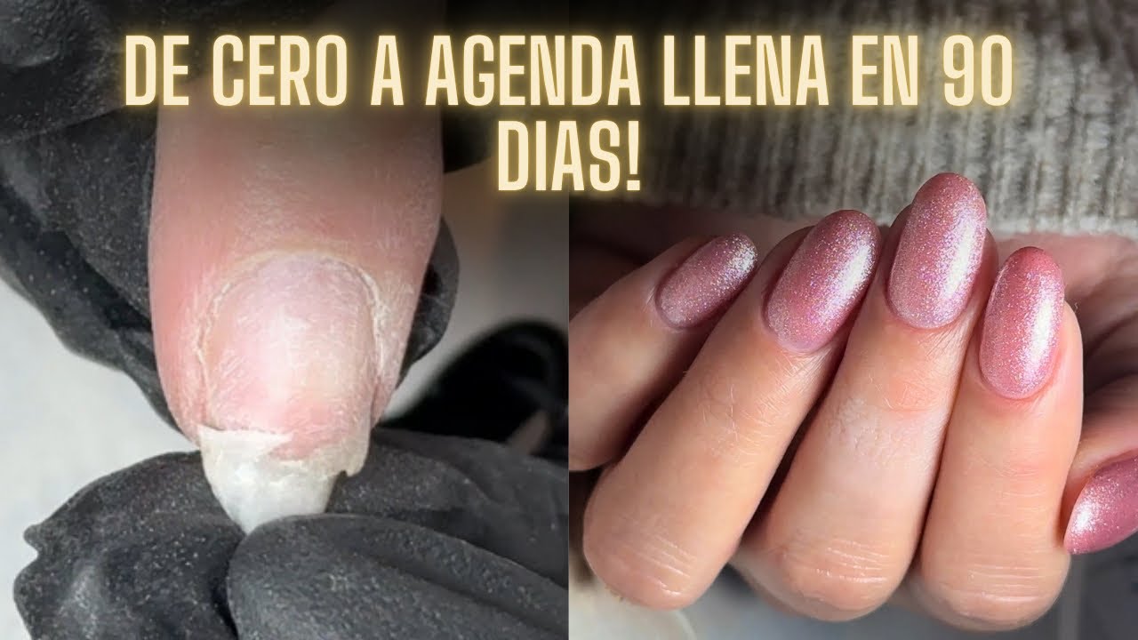 De cero a agenda llena en 90 días! | MANICURA RUSA con refuerzo y nivelación en uñas delgadas