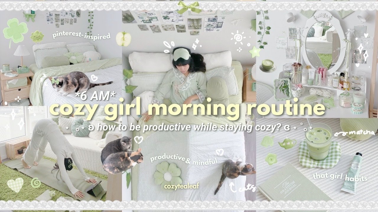 Уютная утренняя рутина для девушки в 6 утра 🍵🌿 &mdash; мягкое руководство, как стать *той самой девушко...