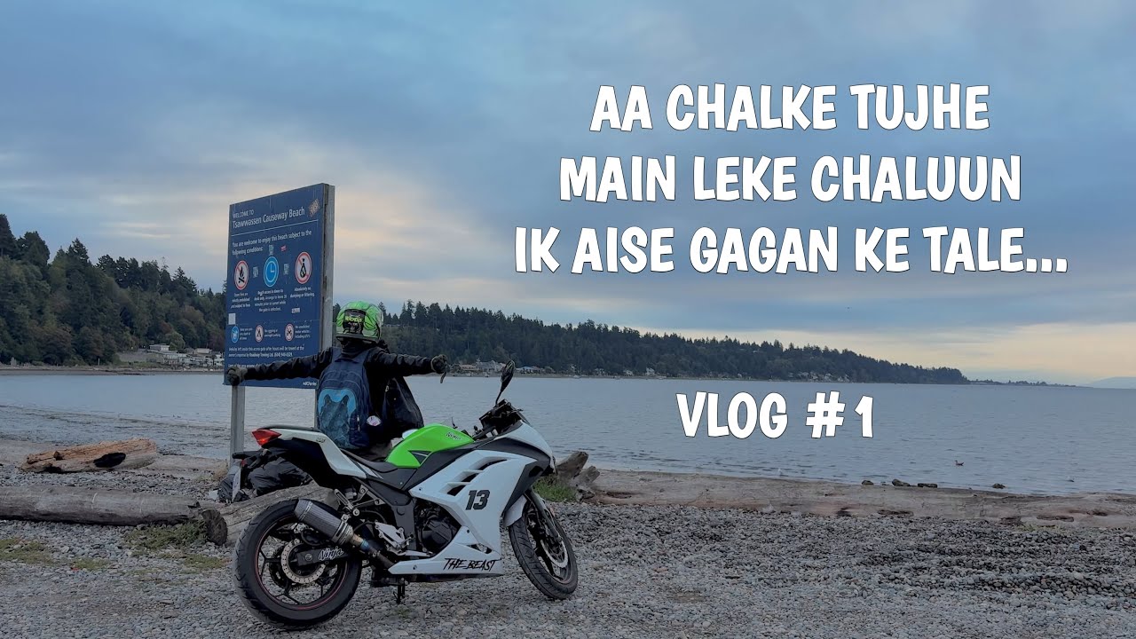 Long-ride to Tsawwassen Causeway Beach ! Moto-vlog #1 in Canada