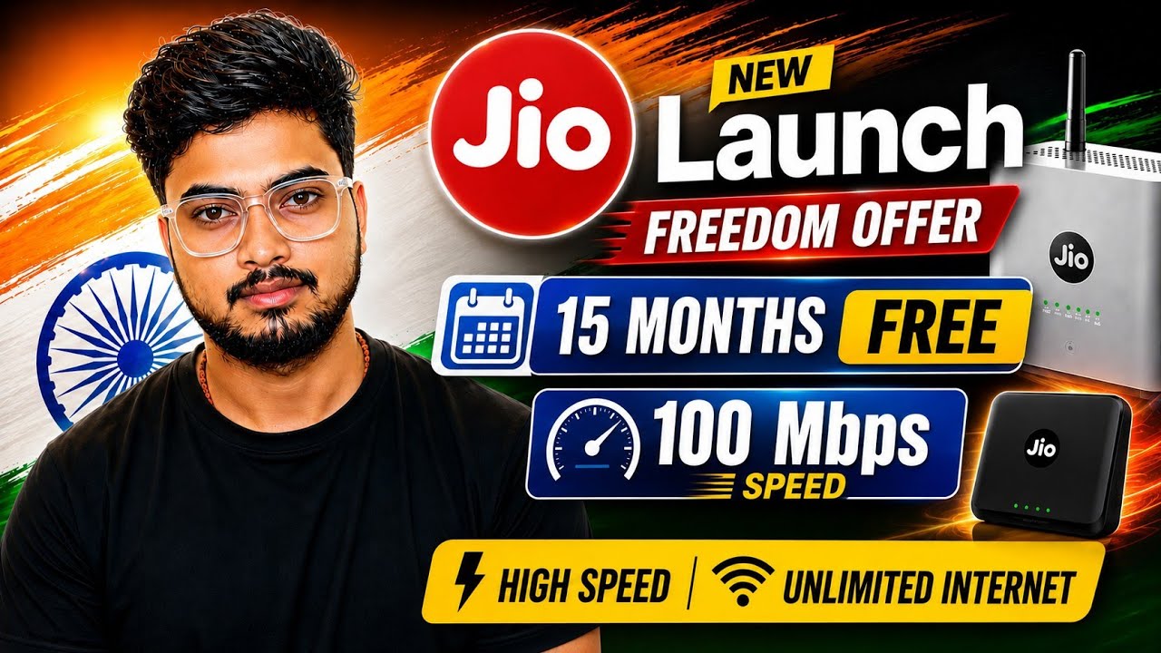 Jio AirFiber New Freedom Offer 🔥 15 Months FREE? | 100 Mbps Unlimited Internet | Full Details Hindi