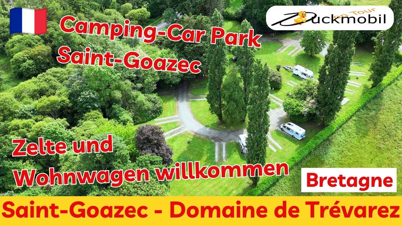 Ehemaliger Campingplatz mit Sanitär wird Camping-Car Park Saint-Goazec - richtig schön