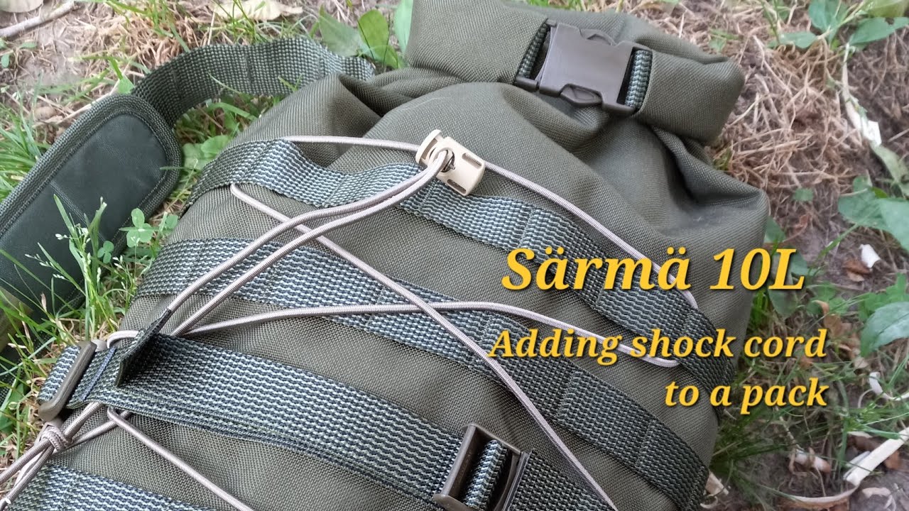 Adding shock cord to my Särmä 10L pack