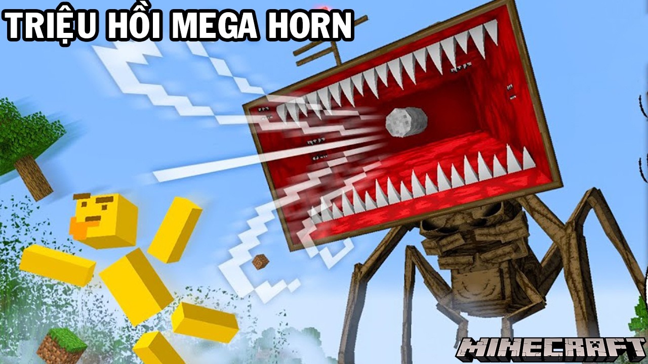 Triệu hồi quái vật Quỷ Loa Mega Horn ăn thịt thằng bạn trong Minecraft | Game Short