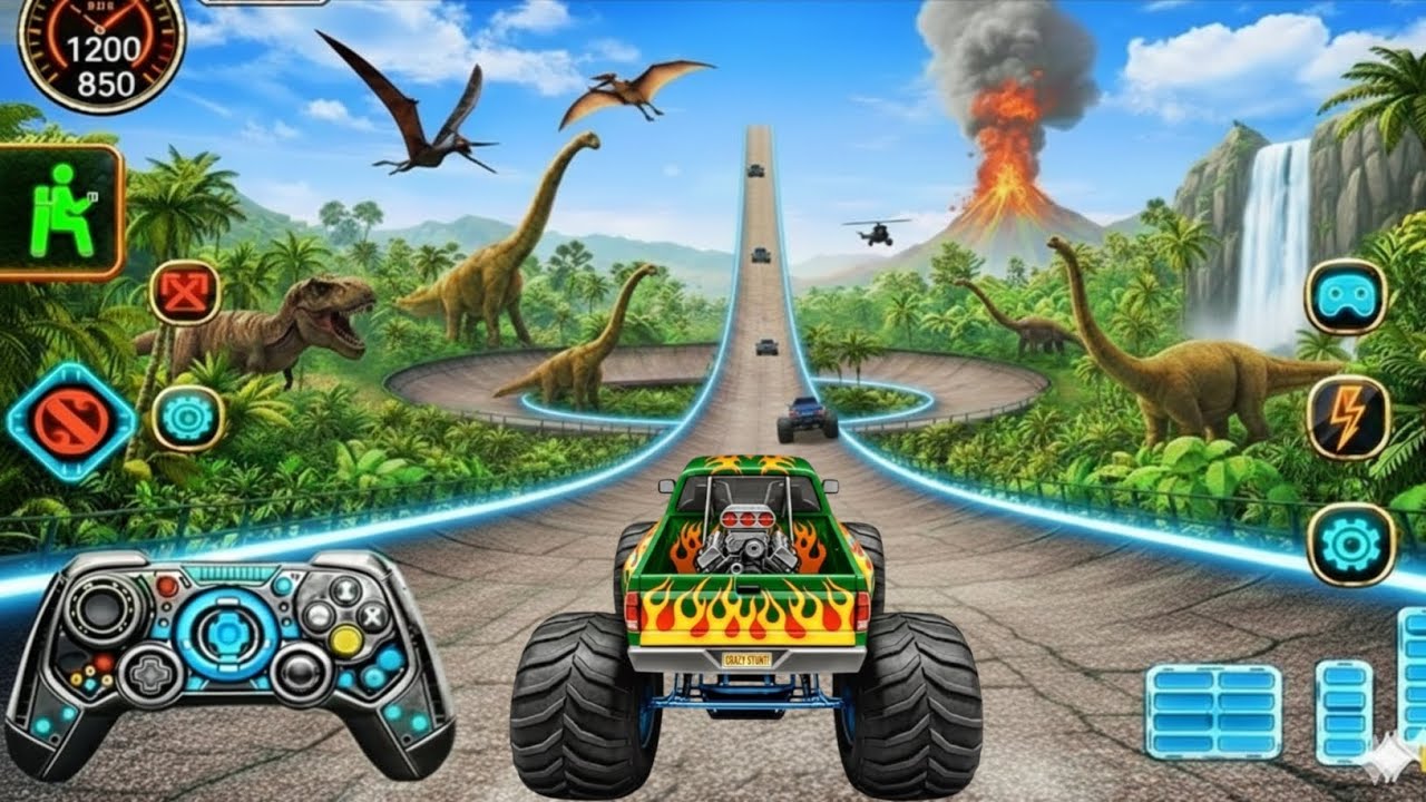 Mega Ramp Challenge! 😲 Super Crazy GT Monster Truck Stunt Racing | Android Gameplay 2026