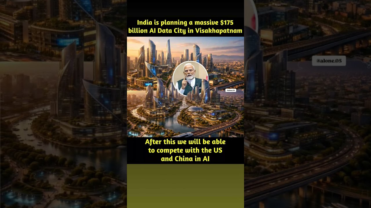 The image highlights India's ambitious plans to develop a significant AI infrastructure project.
