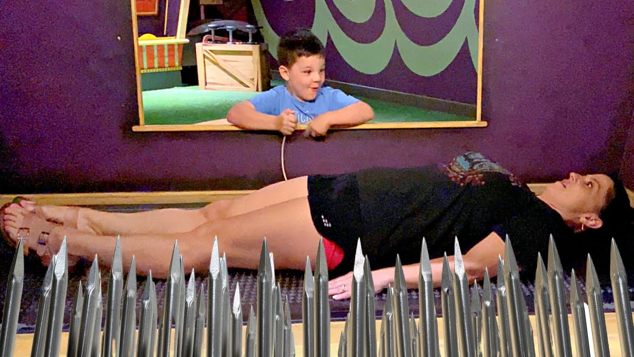 😵 CRAZY MOM LAYS on a BED of NAILS! FAMILY FUN VACATION VLOG!