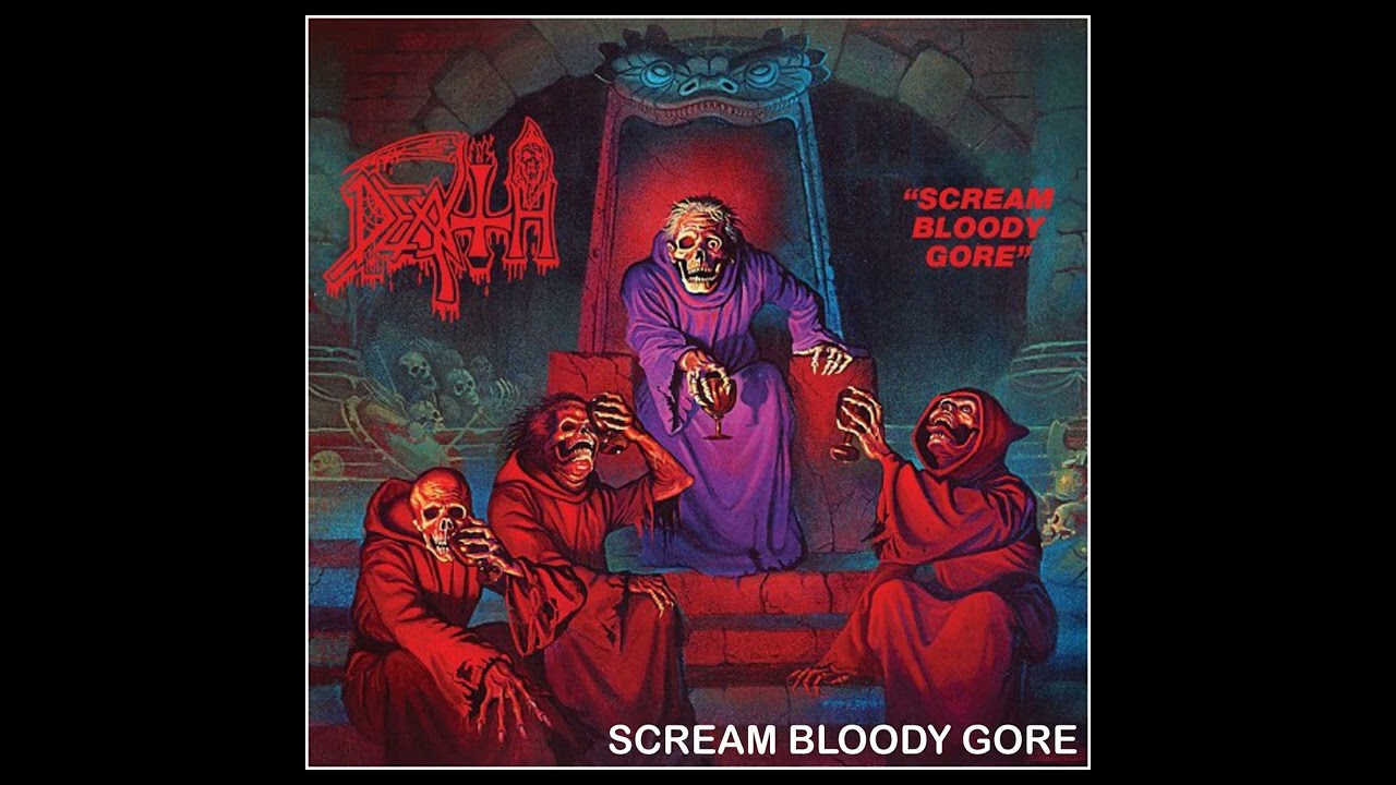 DEATH - SCREAM BLOODY GORE guitar backing track with Voice, drum & bass.