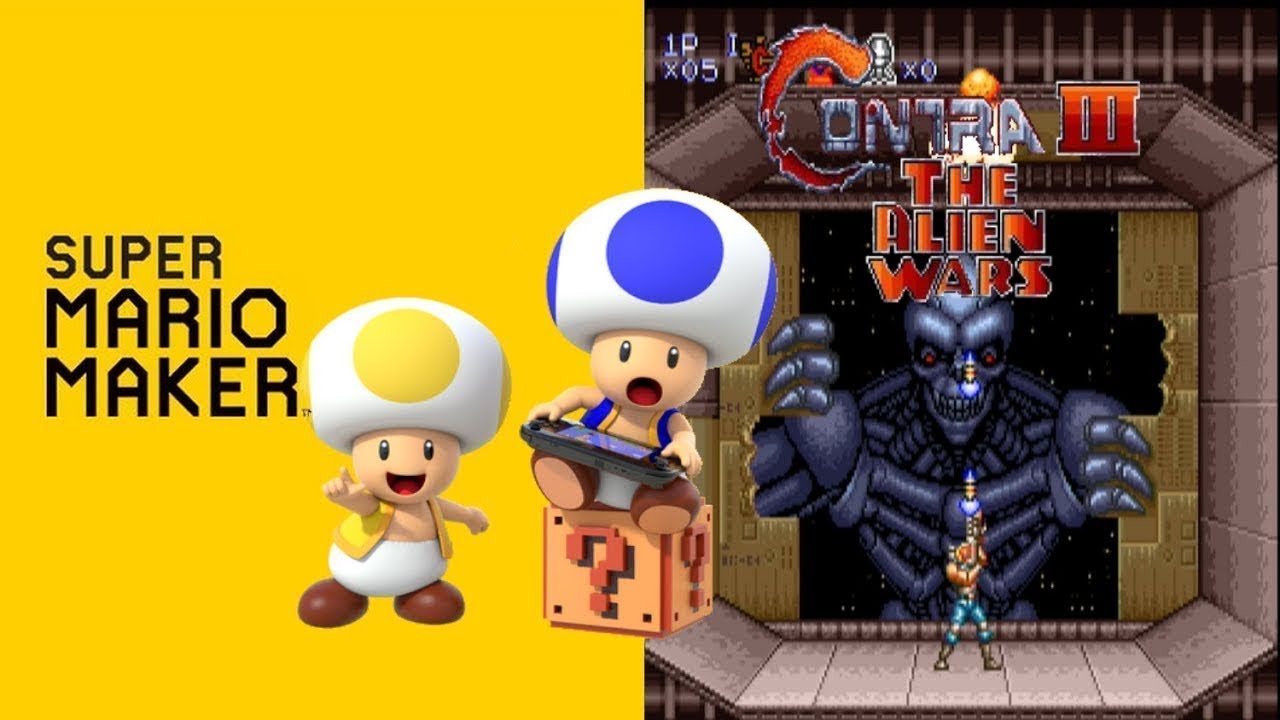 Contra III: The Alien Wars Remake in Super Mario Maker