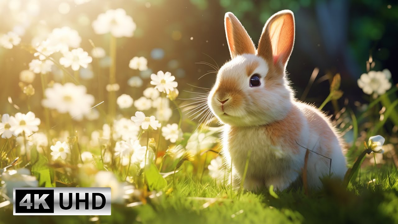 Relaxing Bunny Videos: Serene Piano Music and Cute Rabbit Moments | 4K Videos