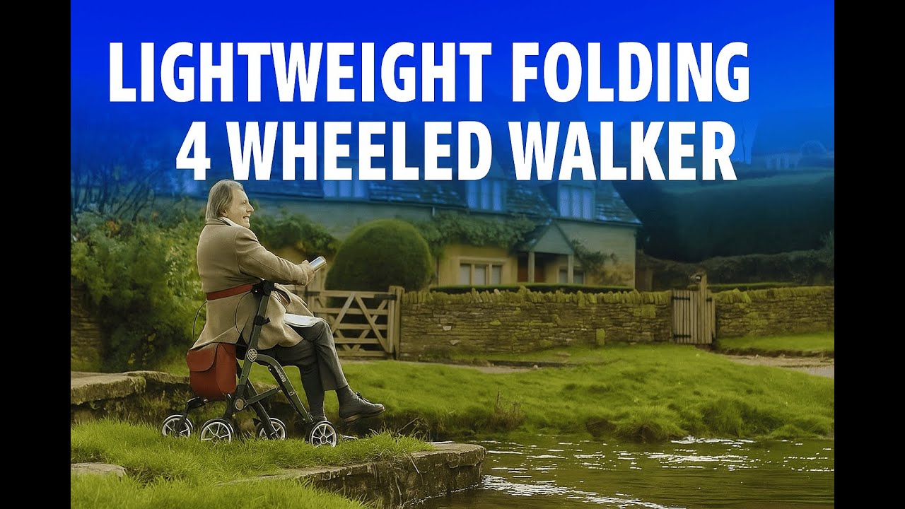 4-Wheeled Walker Rollator Uplivin | Lightweight Foldable Walking Aid with Seat | Bio Lec Mobility