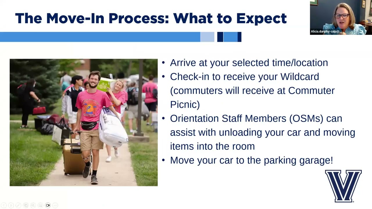 Villanova Family Webinar Series: What to Expect During Move-In Day and Opening Day of Orientation